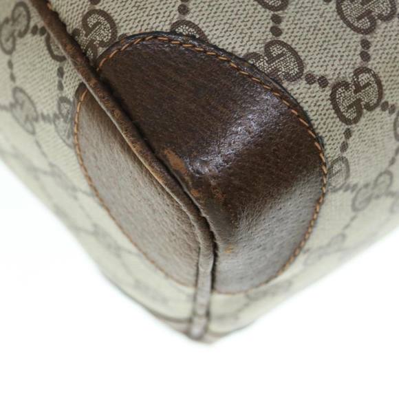 GUCCI GG Supreme Web Sherry Line Hand Bag PVC Leather Beige Red Green Auth 62953 - Picture 15 of 16